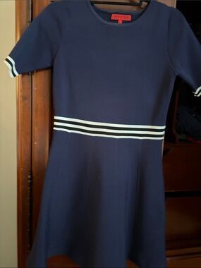 WOW couture Navy Dress with White Stripes